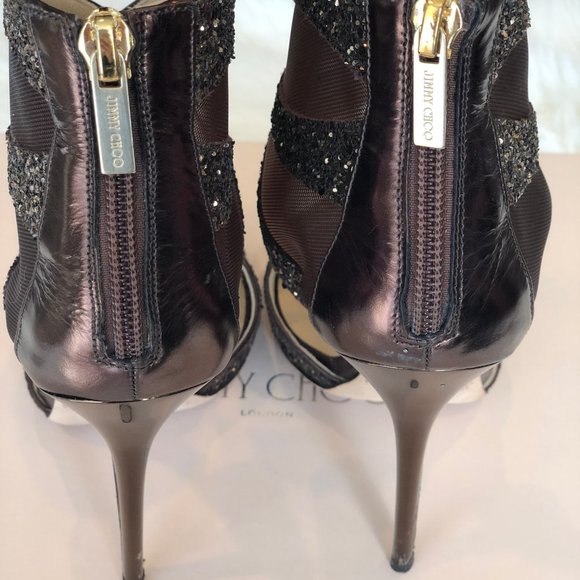 Jimmy Choo Leila Glitter Metallic mix size 37 37.5 - Picture 8 of 11